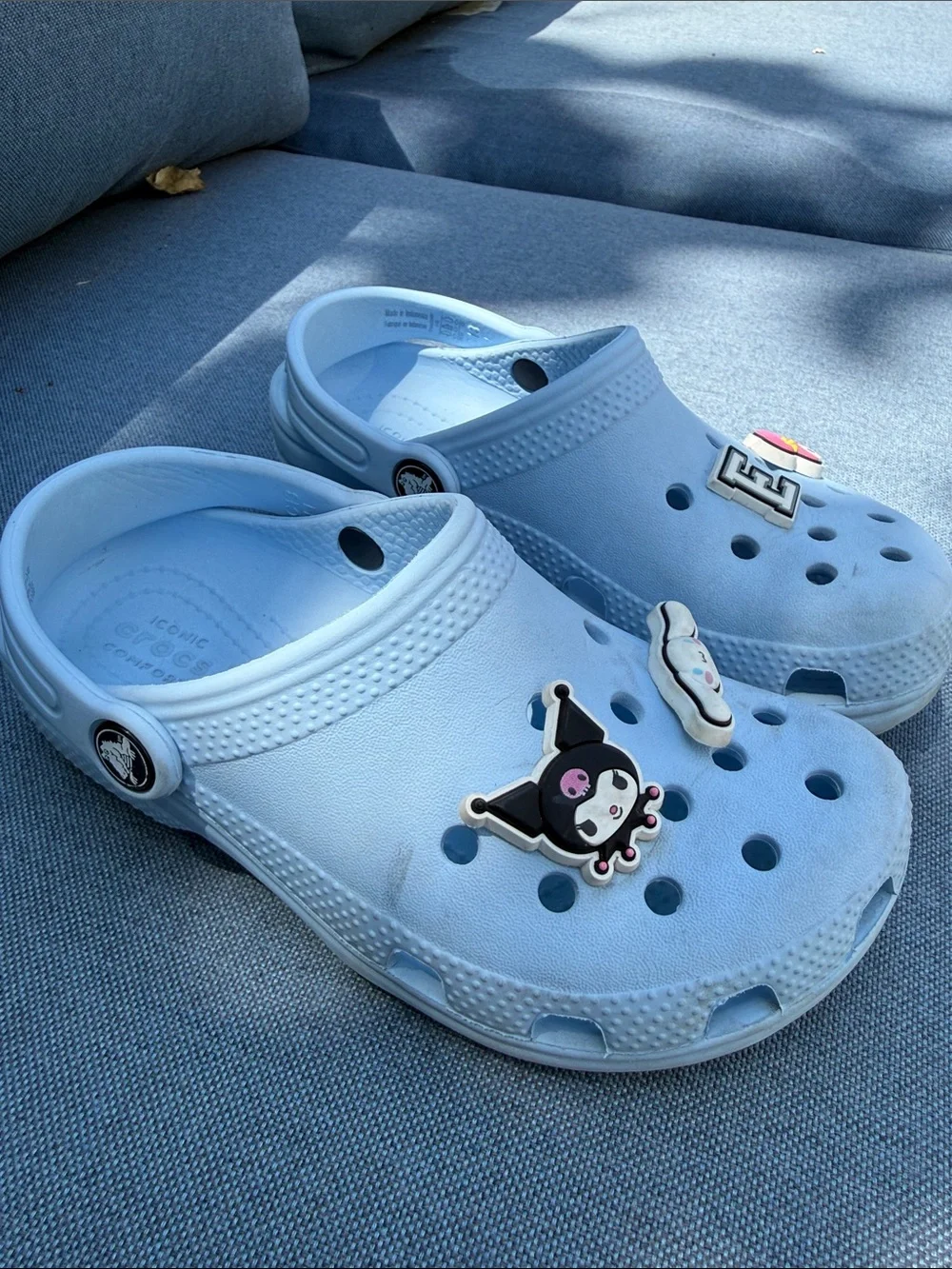 CROCS Kids Light Blue Clogs with Character Jibbitz